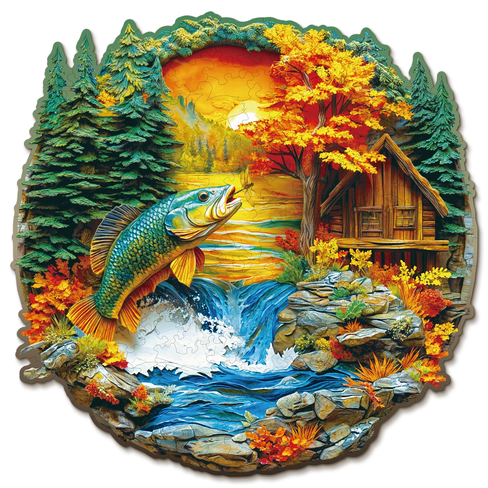 Wooden Jigsaw Puzzle - rural lakeside