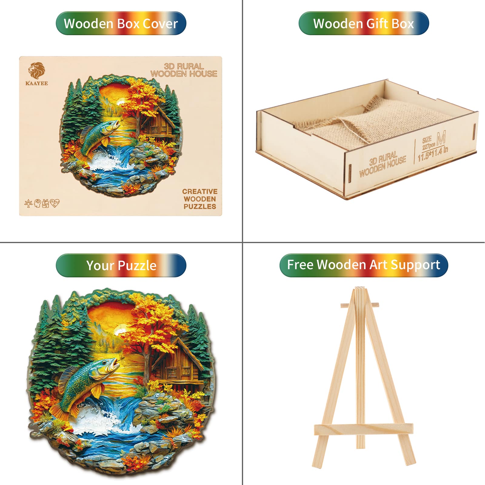 Wooden Jigsaw Puzzle - rural lakeside - Image 5