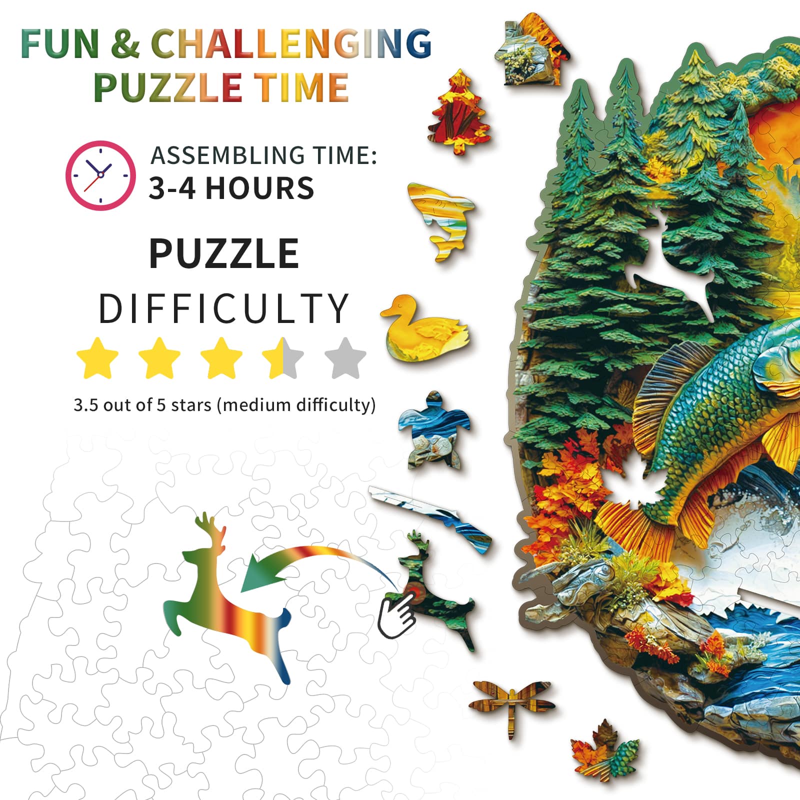 Wooden Jigsaw Puzzle - rural lakeside - Image 4