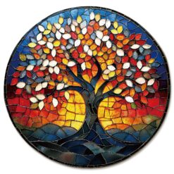 Wooden Jigsaw Puzzle - stained-glass Tree