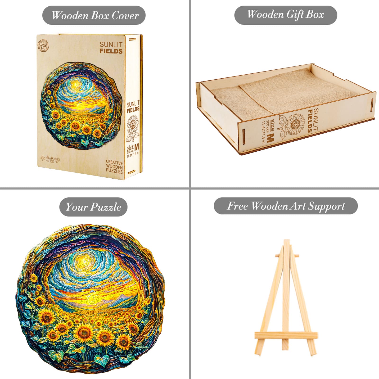 Wooden Jigsaw Puzzle - Sunflower Serenity - Image 5