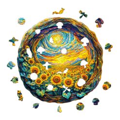 Alternative view of Wooden Jigsaw Puzzle - Sunflower Serenity