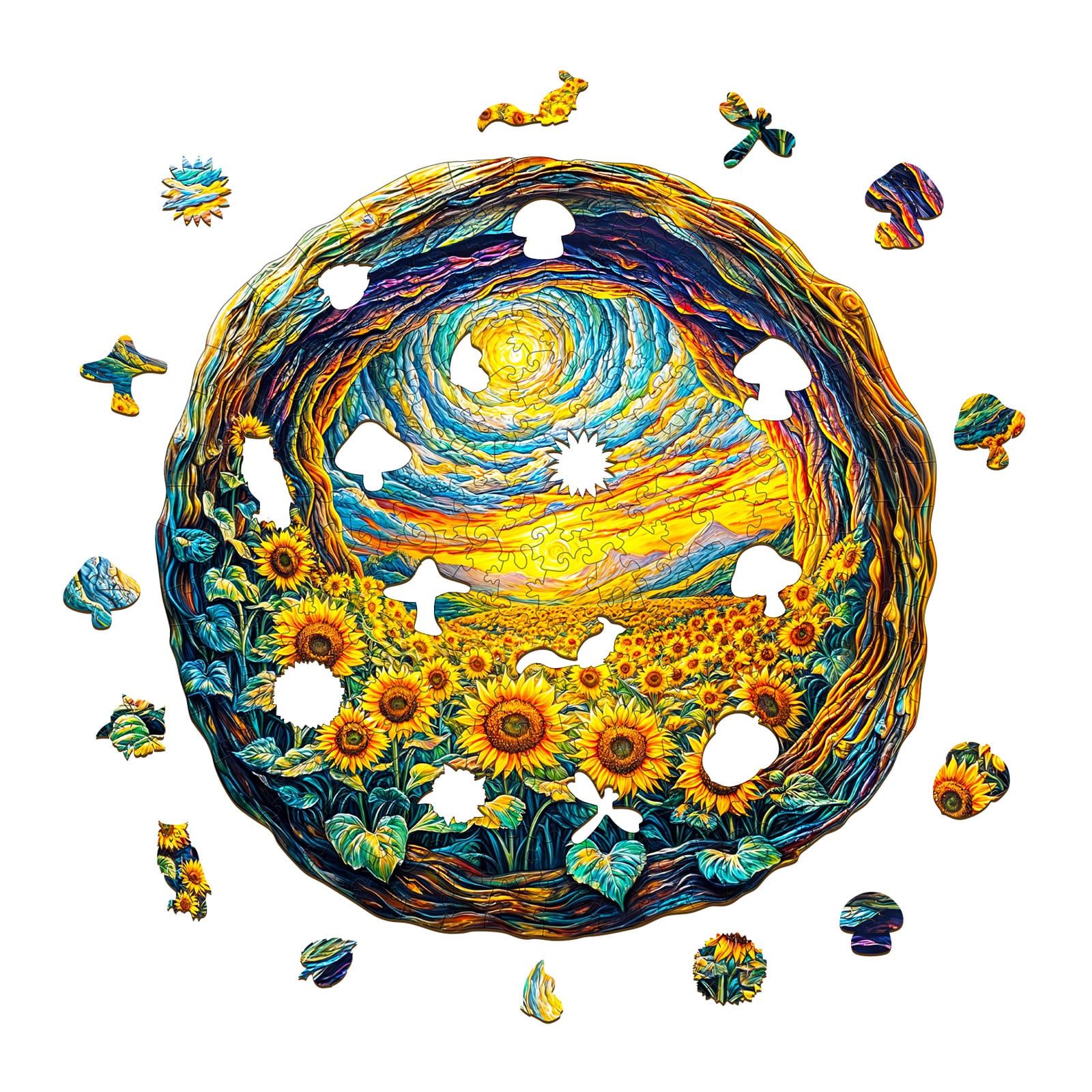 Wooden Jigsaw Puzzle - Sunflower Serenity - Image 2