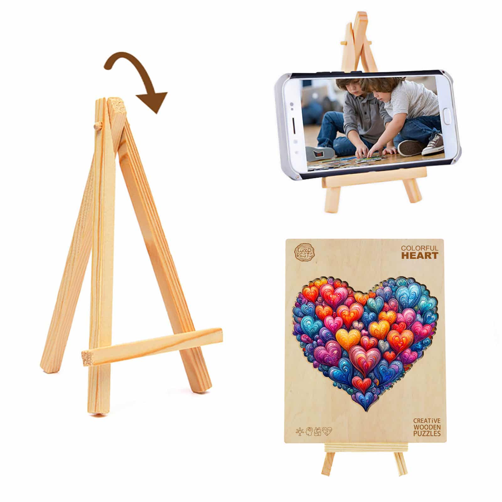 Wooden Jigsaw Puzzle - Vibrant Heart of Love - Image 4