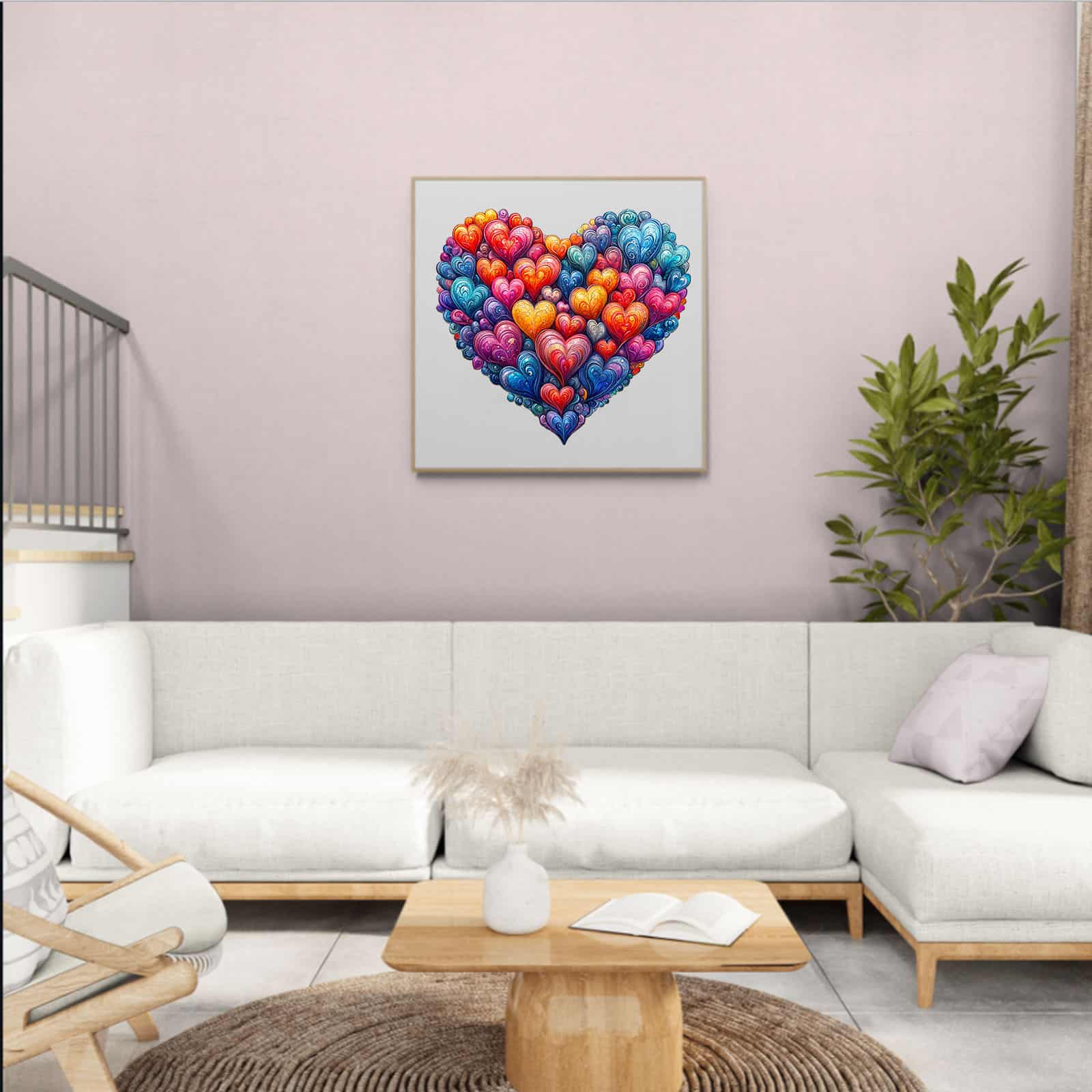Wooden Jigsaw Puzzle - Vibrant Heart of Love - Image 6
