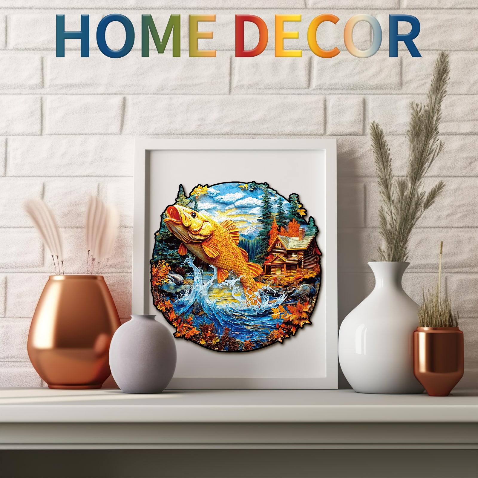Wooden Jigsaw Puzzle - Vibrant Jumping Fish - Image 7