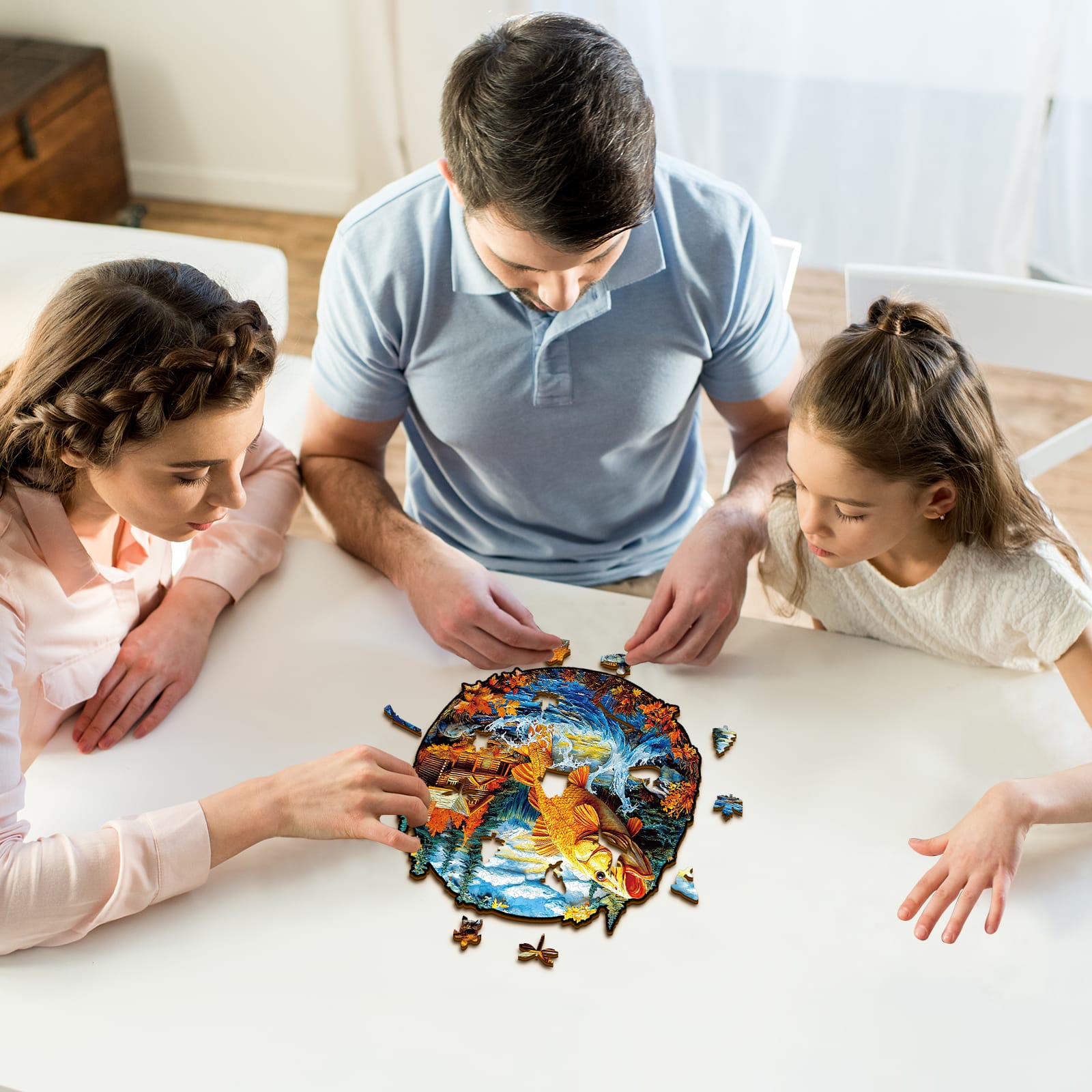 Wooden Jigsaw Puzzle - Vibrant Jumping Fish - Image 6