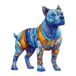 Wooden Jigsaw Puzzle - Vibrant Pitbull
