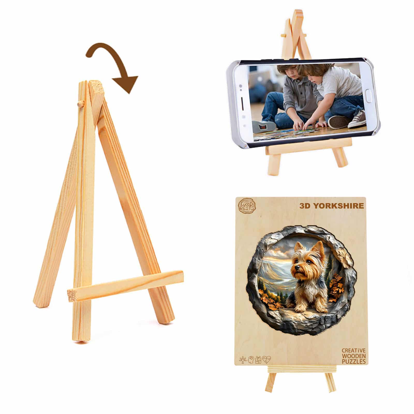 Wooden Jigsaw Puzzle - Yorkshire Terrier in Nature - Image 4