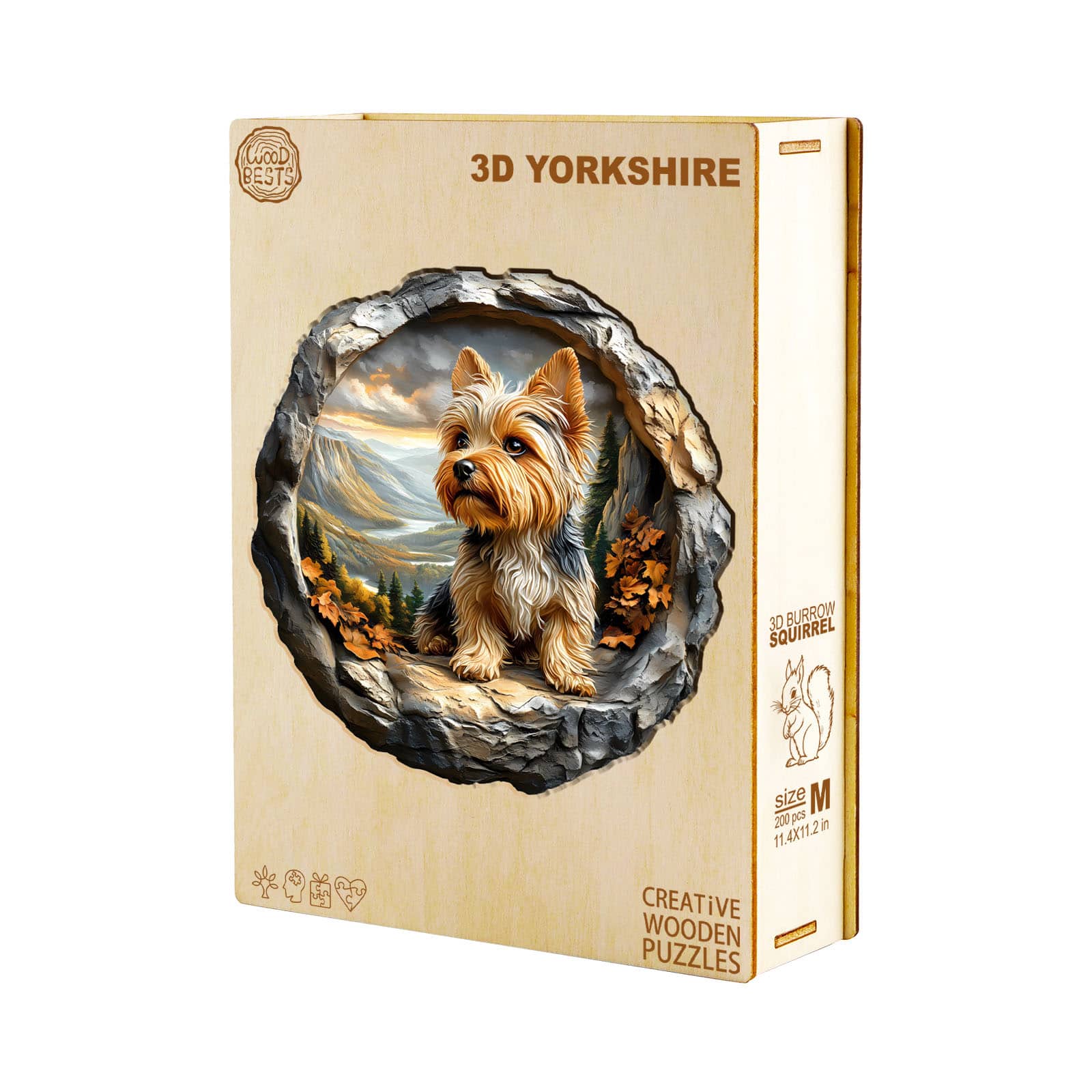 Wooden Jigsaw Puzzle - Yorkshire Terrier in Nature - Image 3