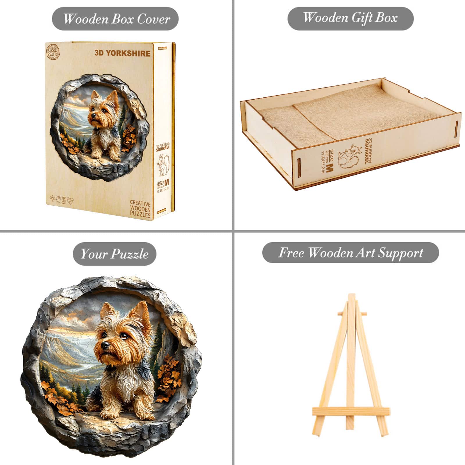 Wooden Jigsaw Puzzle - Yorkshire Terrier in Nature - Image 5