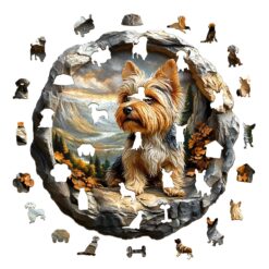 Alternative view of Wooden Jigsaw Puzzle - Yorkshire Terrier in Nature