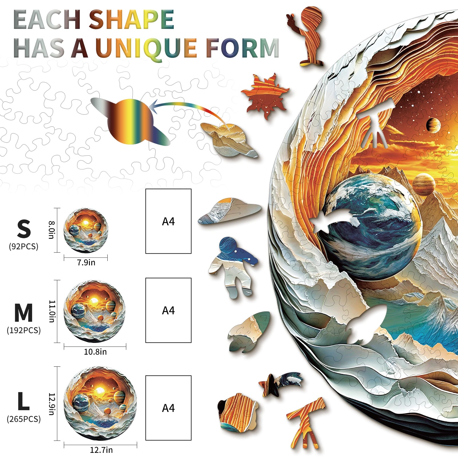 Wooden Jigsaw Puzzle - Cosmic Realms - Image 3