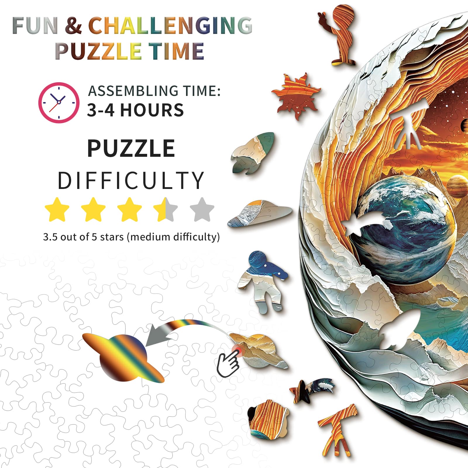 Wooden Jigsaw Puzzle - Cosmic Realms - Image 4