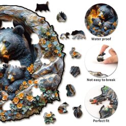 Alternative view of Wooden Jigsaw Puzzle - Hugging Bear and Cub