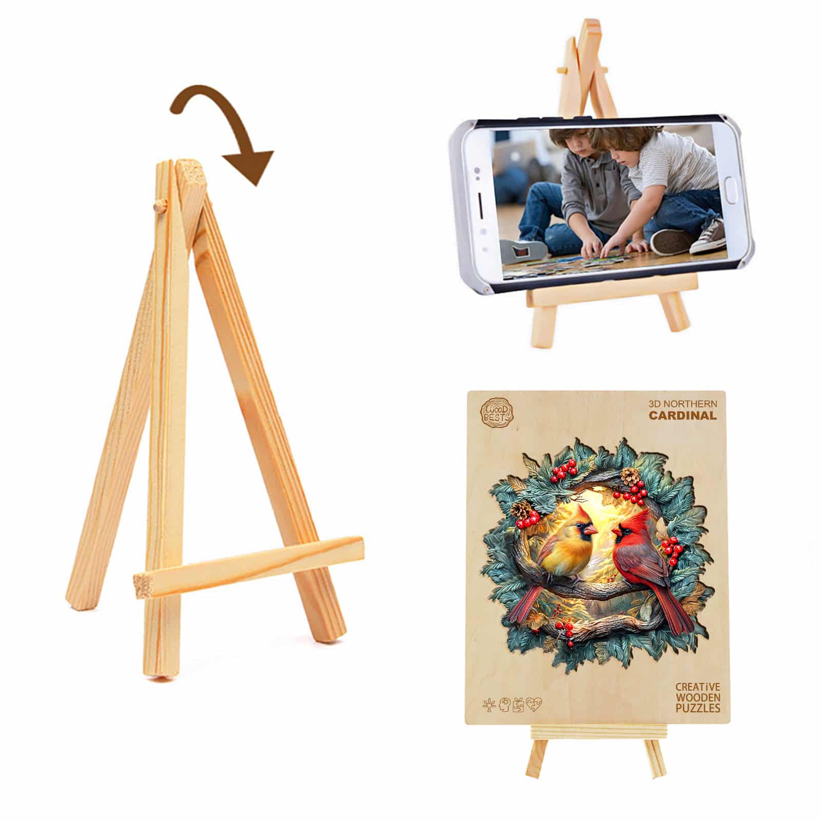 Wooden Jigsaw Puzzle - 3D Northern cardinal - Image 5