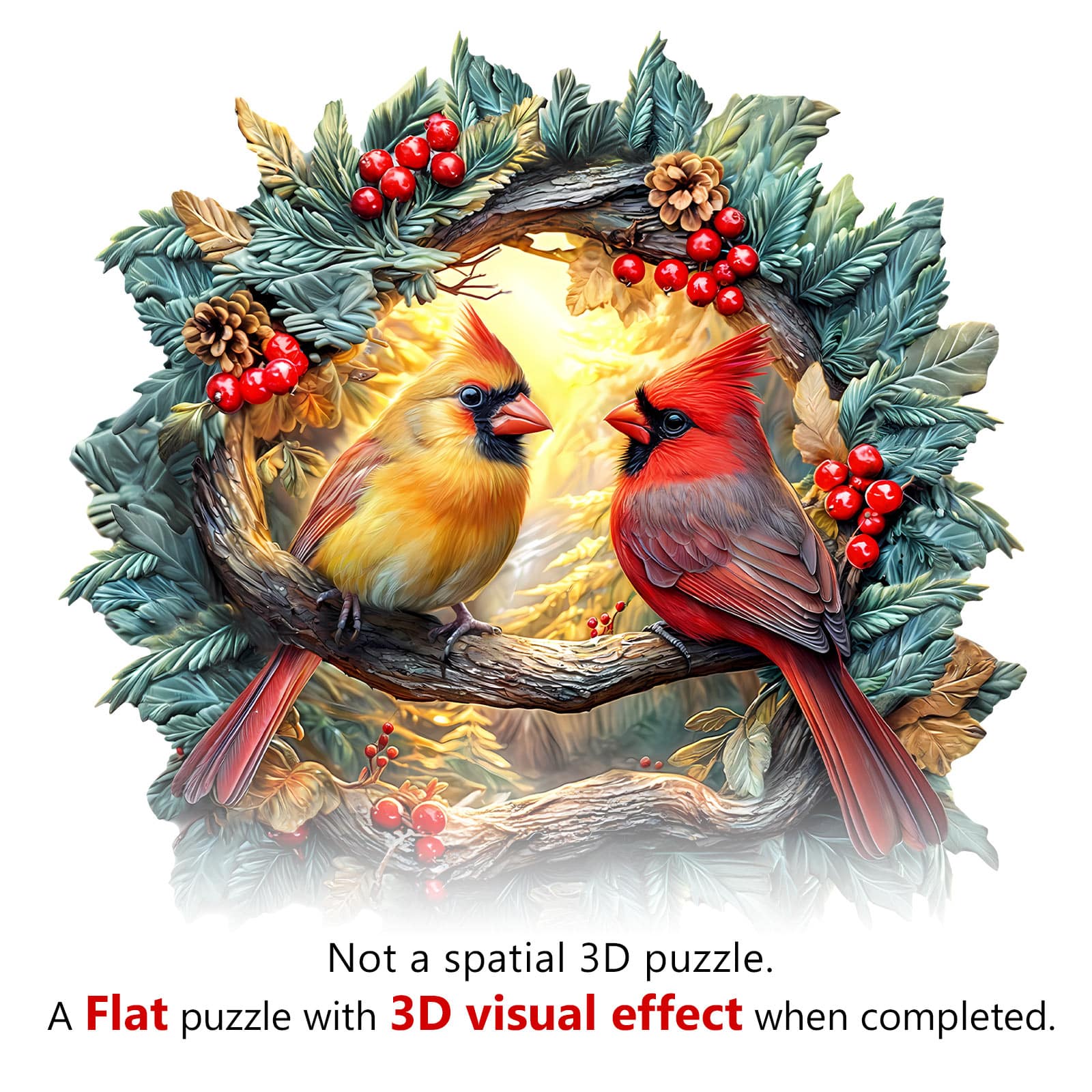 Wooden Jigsaw Puzzle - 3D Northern cardinal - Image 7
