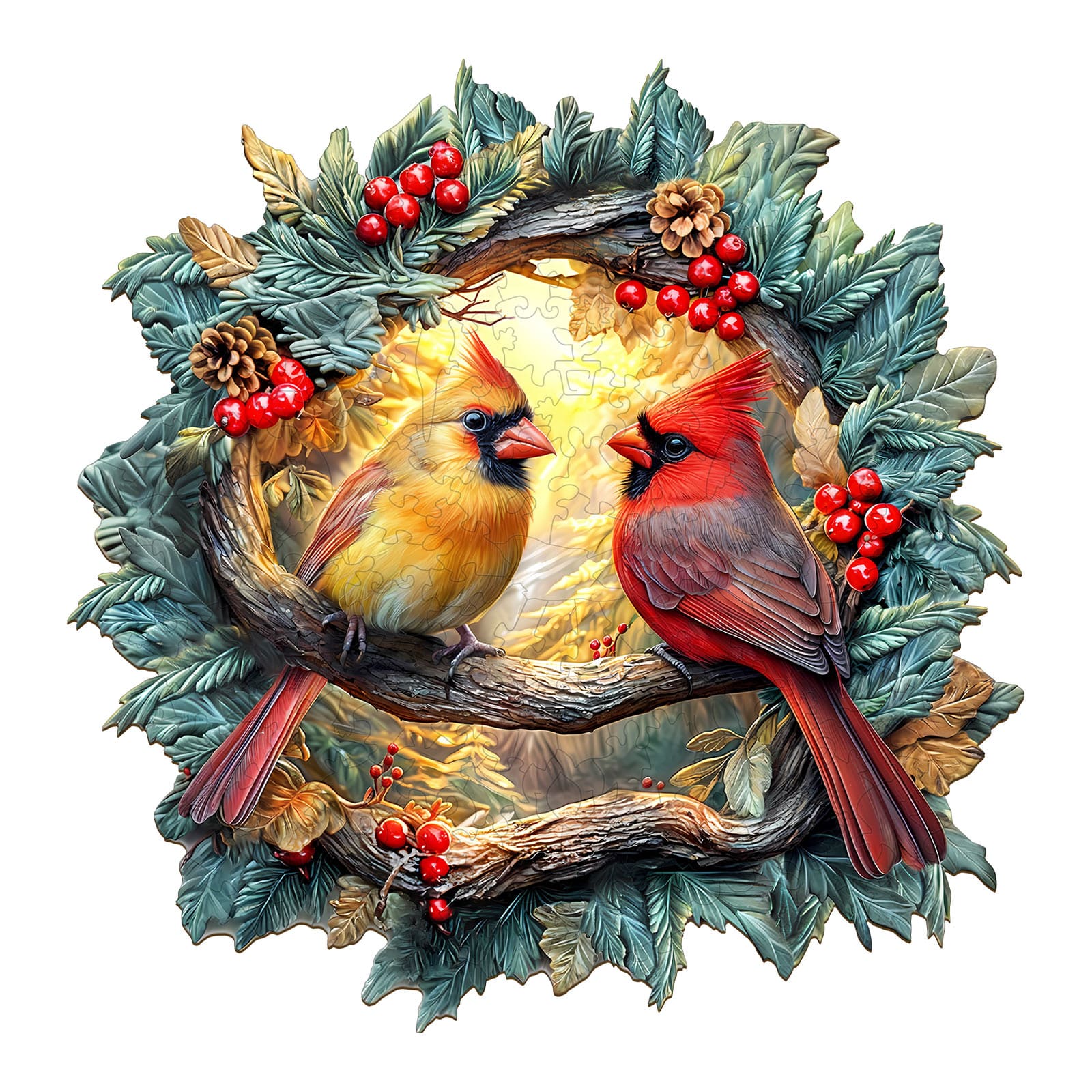 Wooden Jigsaw Puzzle - 3D Northern cardinal