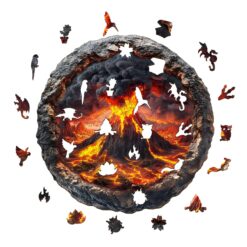 Alternative view of Wooden Jigsaw Puzzle - 3D Volcanic Eruption