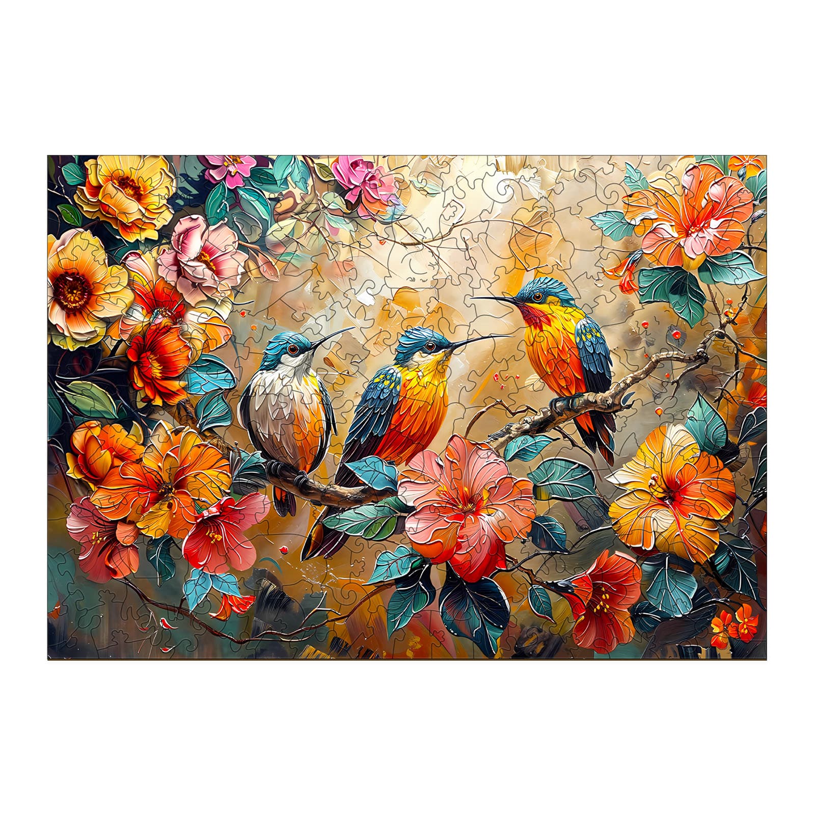 Wooden Jigsaw Puzzle - Hummingbird Garden