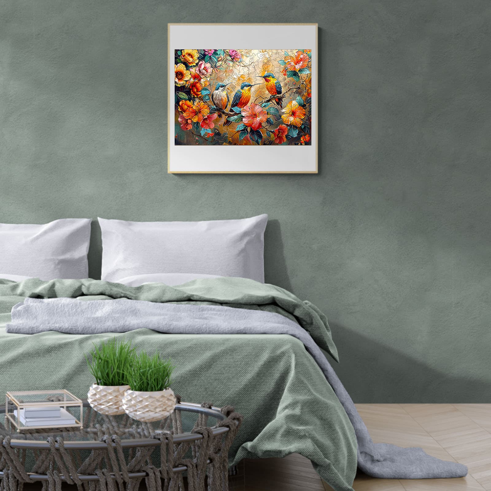 Wooden Jigsaw Puzzle - Hummingbird Garden - Image 7