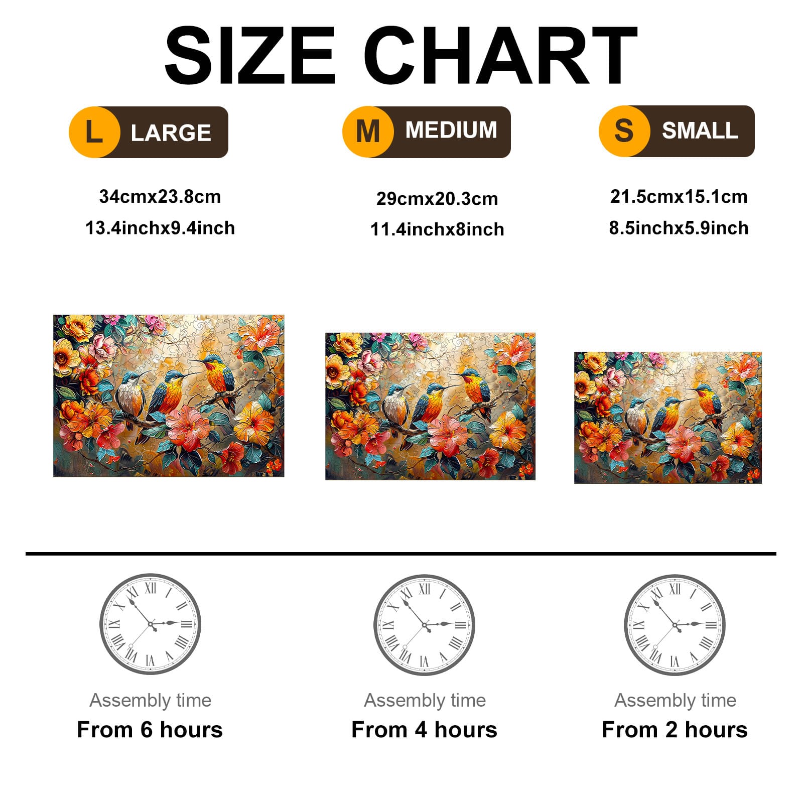 Wooden Jigsaw Puzzle - Hummingbird Garden - Image 6