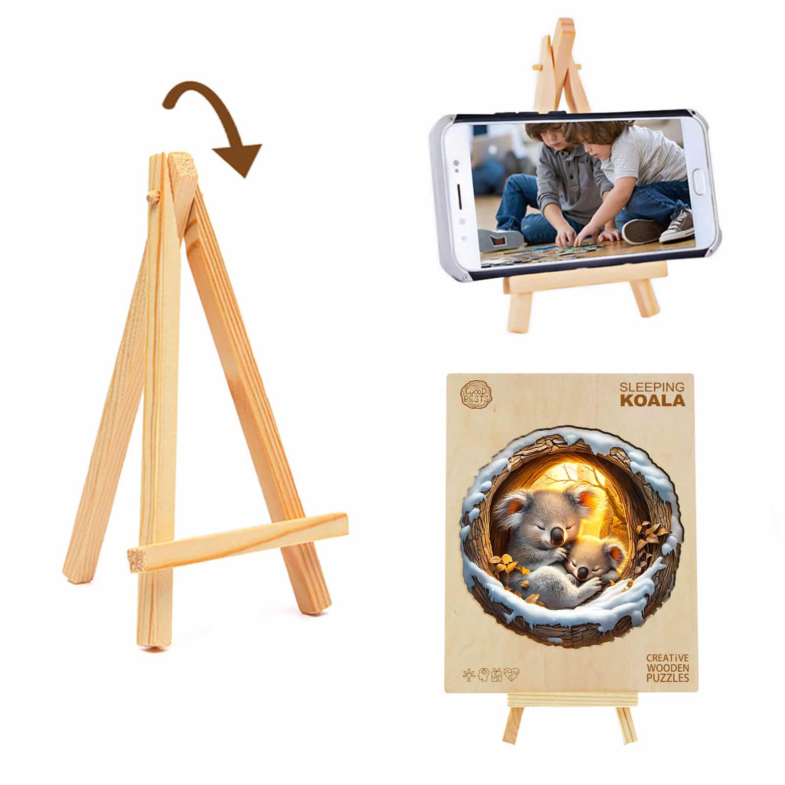 Wooden Jigsaw Puzzle - Sleeping Koala - Image 4