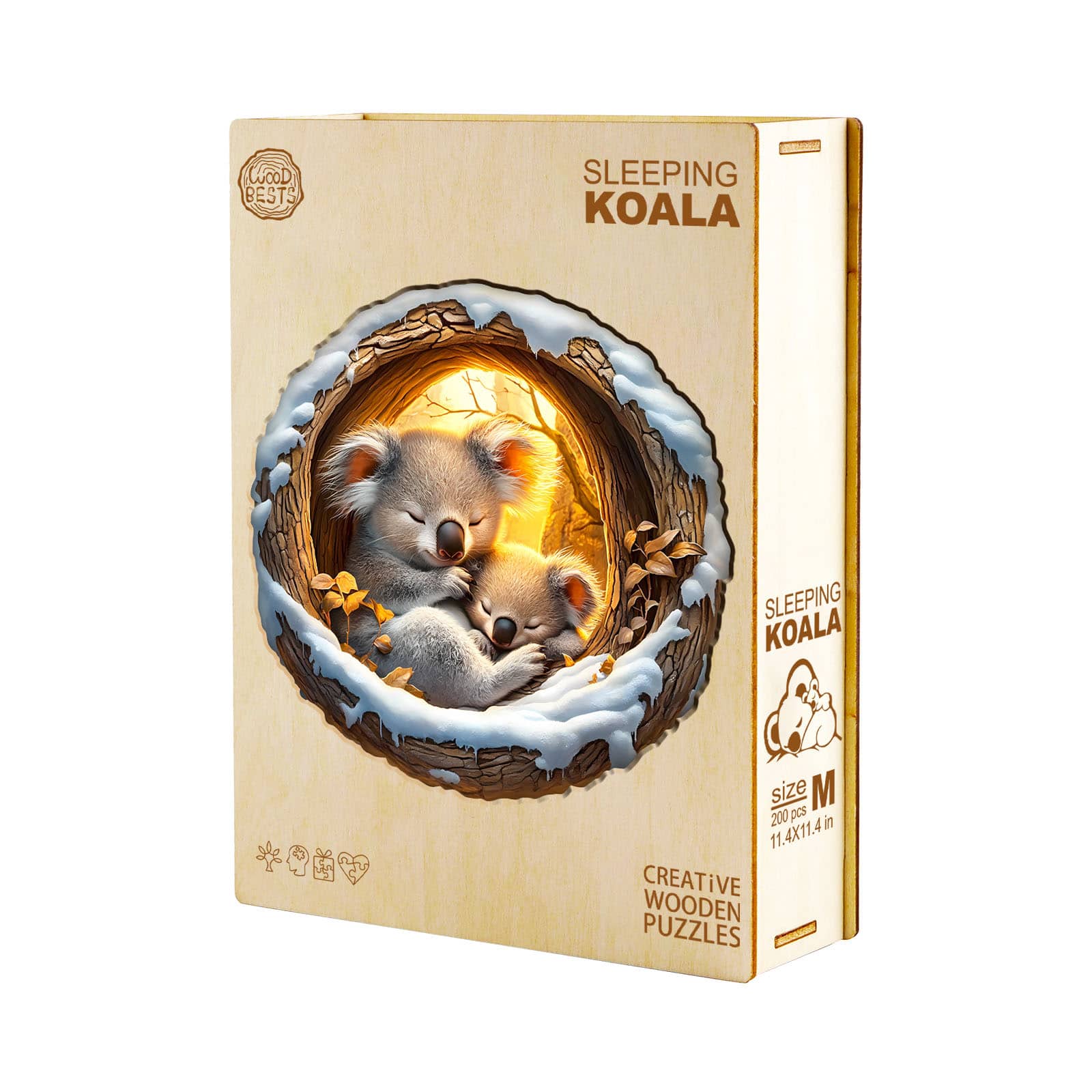 Wooden Jigsaw Puzzle - Sleeping Koala - Image 3