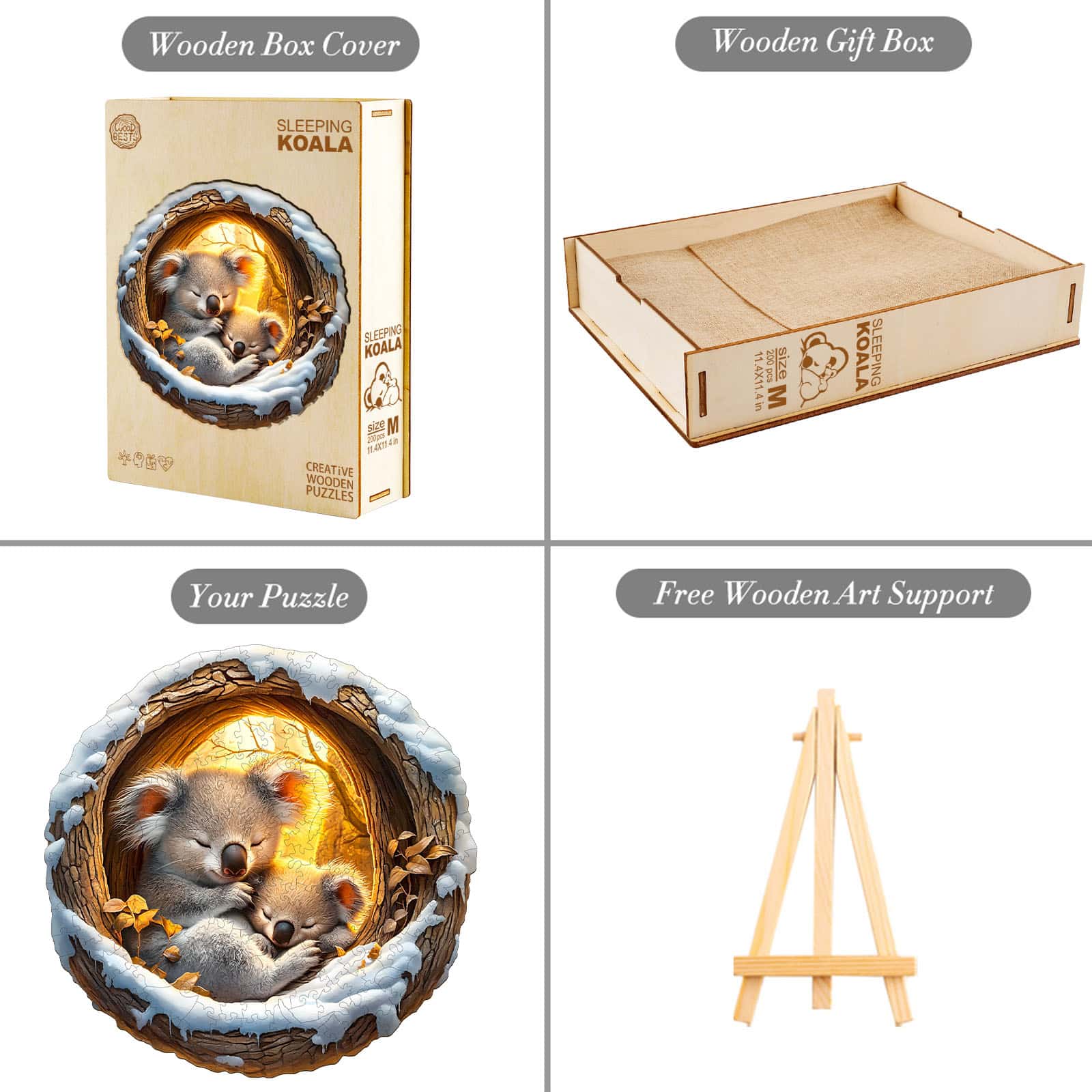 Wooden Jigsaw Puzzle - Sleeping Koala - Image 5