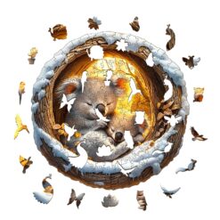 Alternative view of Wooden Jigsaw Puzzle - Sleeping Koala