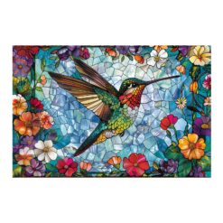 Wooden Jigsaw Puzzle - stained glass hummingbird 3