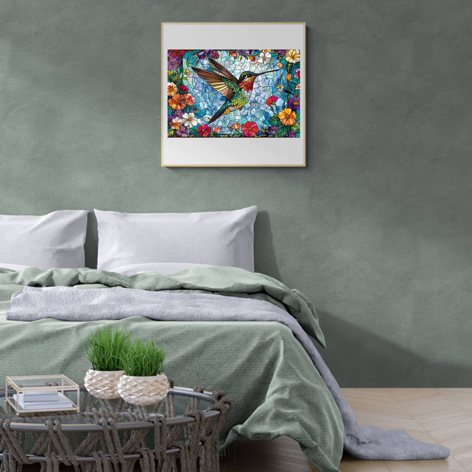 Wooden Jigsaw Puzzle - stained glass hummingbird 3 - Image 8