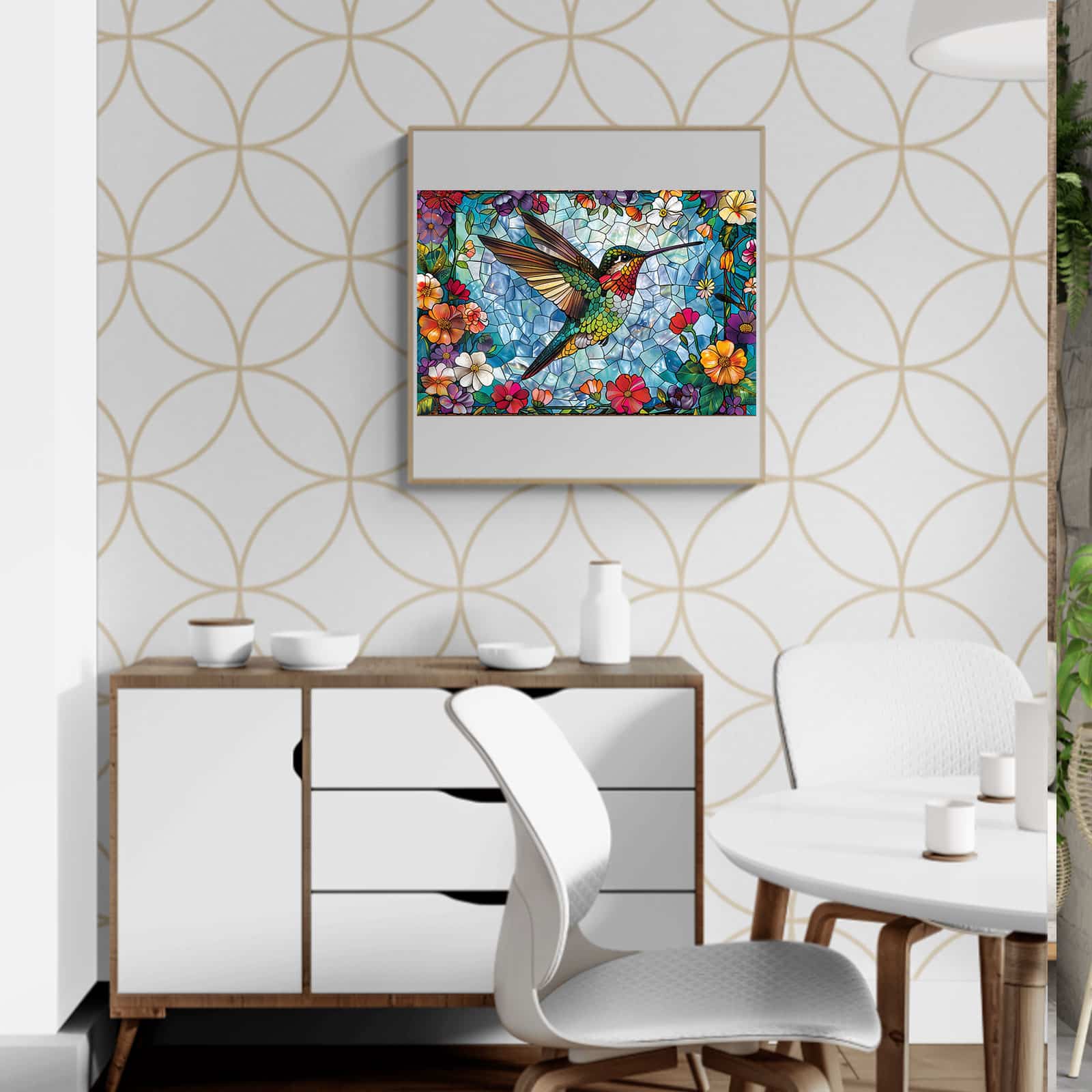 Wooden Jigsaw Puzzle - stained glass hummingbird 3 - Image 7