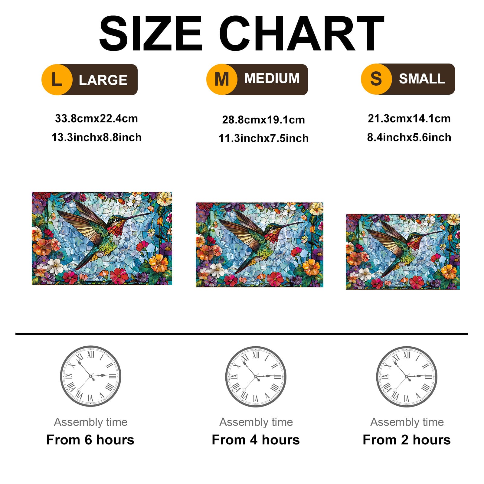 Wooden Jigsaw Puzzle - stained glass hummingbird 3 - Image 6