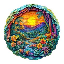 Wooden Jigsaw Puzzle - Vibrant Tropical Paradise