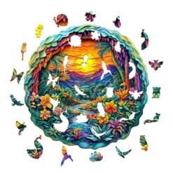 Alternative view of Wooden Jigsaw Puzzle - Vibrant Tropical Paradise