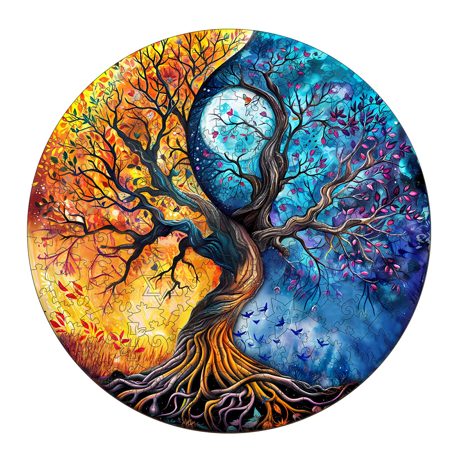 Wooden Jigsaw Puzzle - YIN YANG TREE OF LIFE 9