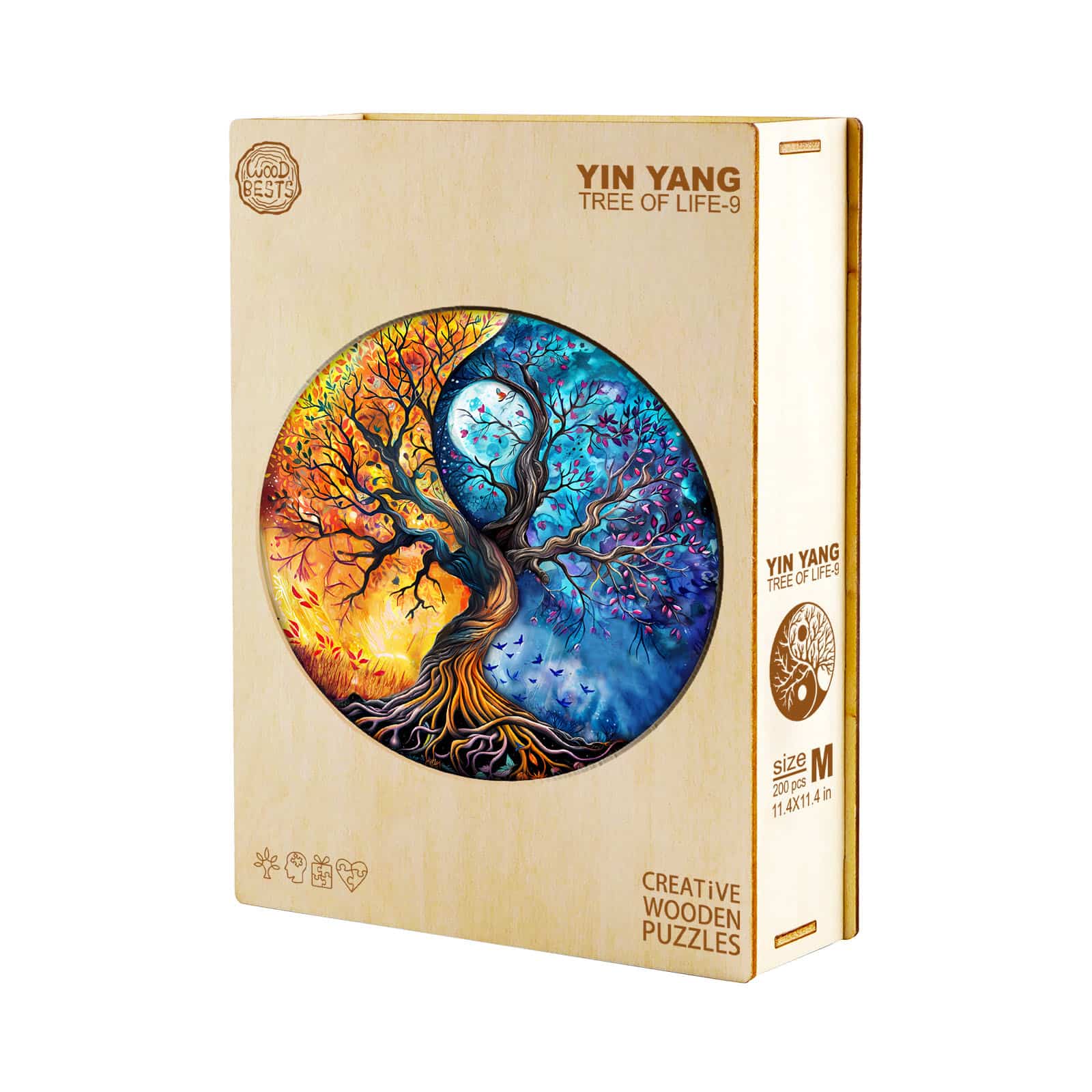 Wooden Jigsaw Puzzle - YIN YANG TREE OF LIFE 9 - Image 3