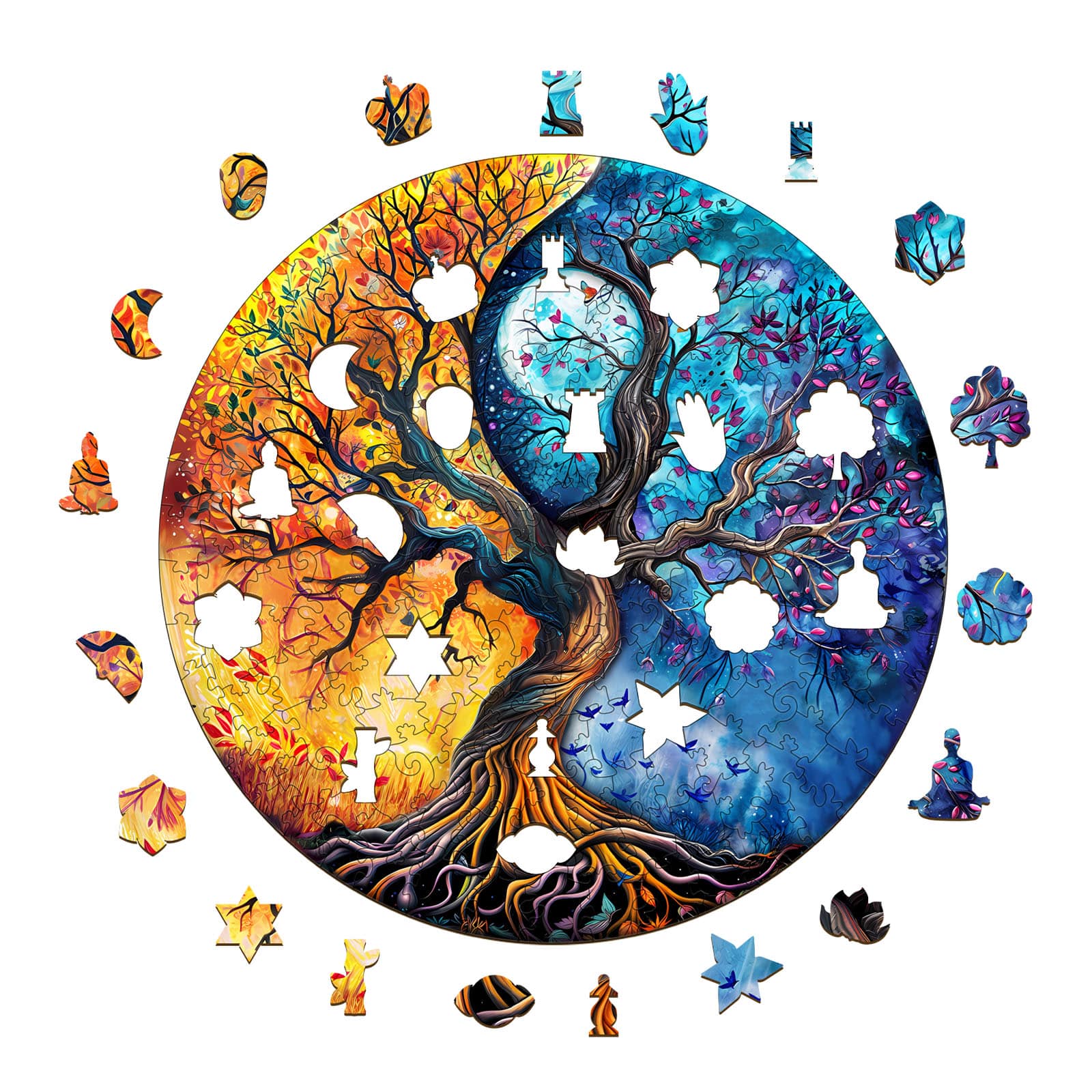 Wooden Jigsaw Puzzle - YIN YANG TREE OF LIFE 9 - Image 2