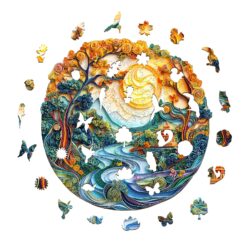 Alternative view of Wooden Jigsaw Puzzle - 3D Colored paper sculpture landscape