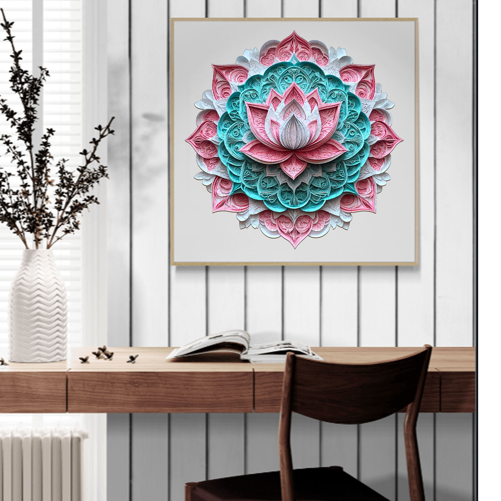 Wooden Jigsaw Puzzle - 3D Mandala Lotus-1 - Image 7