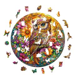 Alternative view of Wooden Jigsaw Puzzle - Color owl
