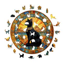 Alternative view of Wooden Jigsaw Puzzle - egyptian cat