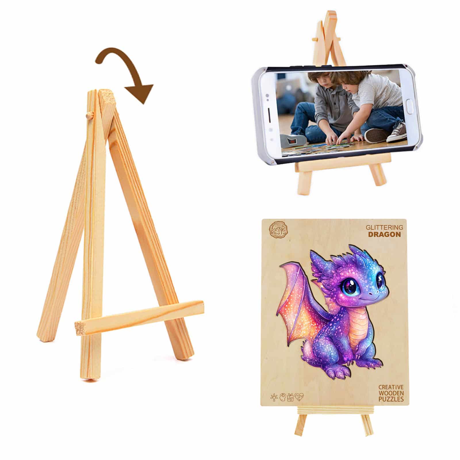 Wooden Jigsaw Puzzle - Glittering dragon - Image 4