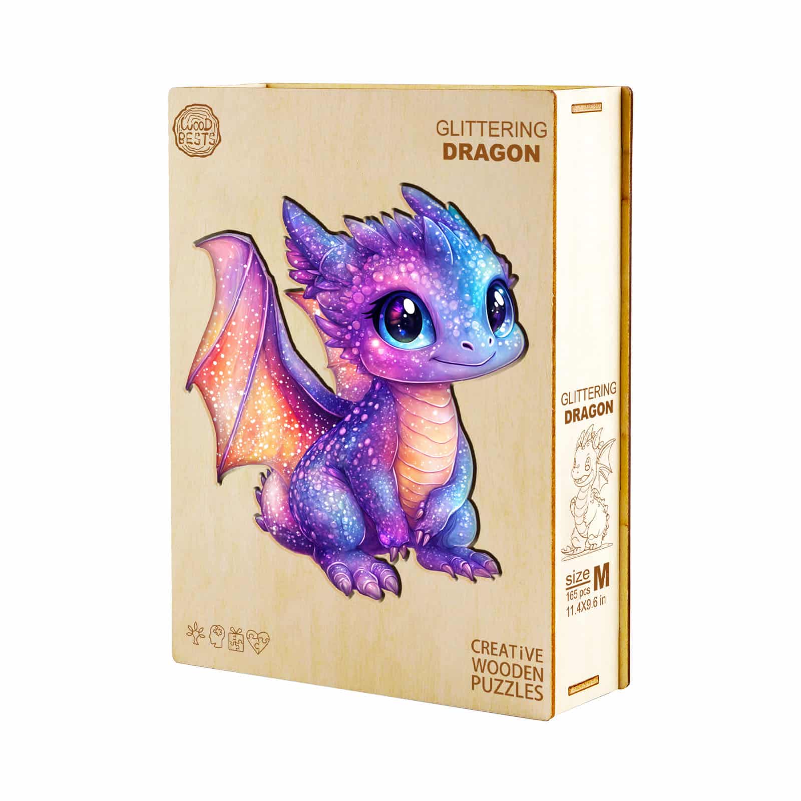 Wooden Jigsaw Puzzle - Glittering dragon - Image 3