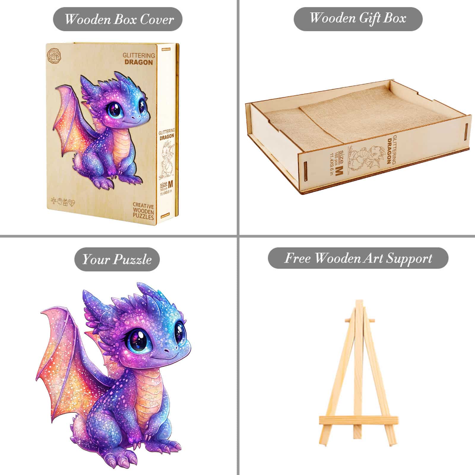 Wooden Jigsaw Puzzle - Glittering dragon - Image 5