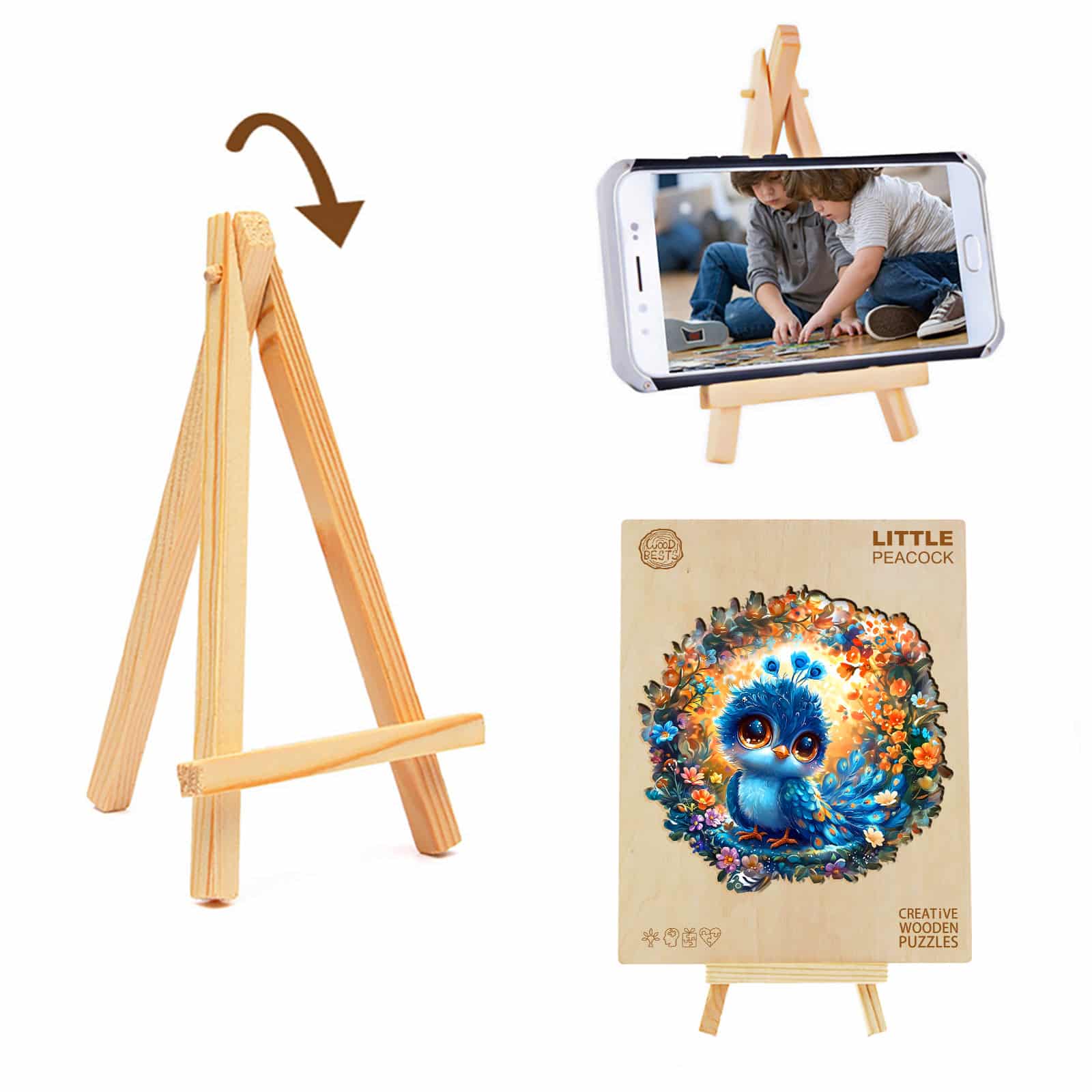 Wooden Jigsaw Puzzle - Little Peacock - Image 4