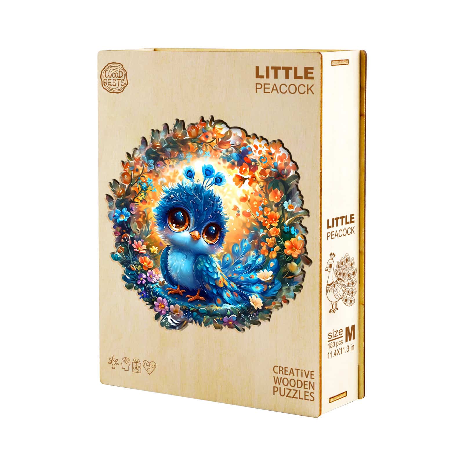 Wooden Jigsaw Puzzle - Little Peacock - Image 3