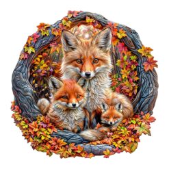Wooden Jigsaw Puzzle - Parent-child fox