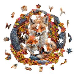 Alternative view of Wooden Jigsaw Puzzle - Parent-child fox
